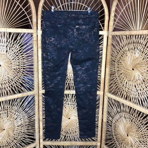 LIVERPOOL Black Metallic Tie Dye High Rise Skinny Jeans Size 29 - Picture 7 of 15